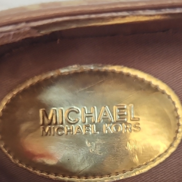Michael Kors Tan and Brown Logo Slip-On Loafers - Picture 9 of 9
